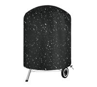 Housse de barbecue au charbon de bois, imperméable à la poussière - Tissu Oxford noir - Protection ronde pour barbecue avec sangle réglable - Pour réunions de famille, amis, voisins et rassemblements