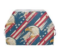 Housse de barbecue avec drapeau américain et oiseaux sauvages - 165 cm - Imperméable - Résistante aux déchirures et à la décoloration - Avec cordon de serrage réglable pour protéger de la poussière et