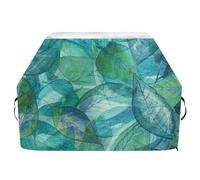 Housse de barbecue avec sangle réglable pour barbecue Weber, Brinkmann, Char Broil, imperméable, coupe-vent, feuilles tropicales vertes transparentes, 165 x 63,5 x 114 cm