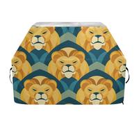 Housse de barbecue bohème motif lions égyptiens géométriques, 165 cm, imperméable, résistante aux déchirures, à la décoloration, avec cordon de serrage réglable pour protéger de la poussière et du