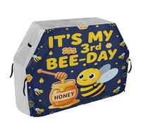 Housse de barbecue de 165,1 cm résistante au vent pour barbecue en plein air, housse It's My 3rd Bee Day 3 Years Old Birthday