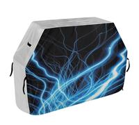 Housse de barbecue de 165,1 cm robuste avec cordon de serrage réglable pour barbecue extérieur, housse de barbecue bleu électrique Lightning Bolt Art
