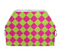 Housse de barbecue d'extérieur à carreaux Buffalo Peach Deep Peach de 165,1 cm, imperméable, robuste, grande housse de barbecue avec cordon de serrage réglable pour protéger de la poussière et du vent