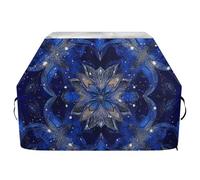 Housse de barbecue d'extérieur à motif d'étoiles scintillantes bleu roi 165 cm imperméable et résistante avec cordon de serrage réglable pour protéger de la poussière et du vent