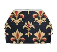 Housse de barbecue d'extérieur à motif floral royal de 165,1 cm, imperméable et résistante avec cordon de serrage réglable pour protéger de la poussière et du vent