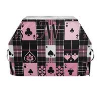 Housse de barbecue d'extérieur Black and Peach Poker de 165,1 cm - Imperméable et résistante - Avec cordon de serrage réglable pour protéger de la poussière et du vent