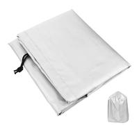 Housse de Barbecue en Polyester Argentée, Coupe-Vent, Pliable, Boucles | Protection Robuste pour Camping et Extérieur, Cordon de Serrage, Fientes D'oiseaux, Jardin
