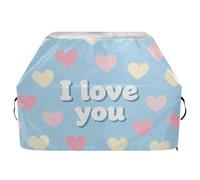Housse de barbecue « I Love You Hearts » - 165 cm - Imperméable - Résistante à la décoloration et aux UV - Avec cordon de serrage réglable pour protéger de la poussière et du vent