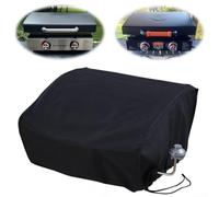 Housse de barbecue imperméable avec revêtement intérieur résistant à la chaleur, cordon inférieur réglable pour un ajustement sûr, fermeture à boucle, pour barbecues de terrasse et tables (57,1 x 45,7