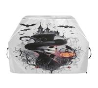Housse de barbecue imperméable de qualité supérieure - Résistante à la décoloration - Convient aux barbecues d'une largeur maximale de 63,5 cm - Squelette féminin portant un chapeau