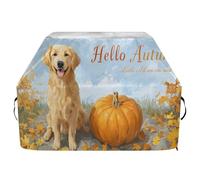 Housse de barbecue imperméable de qualité supérieure - Résistante à la décoloration - Convient aux barbecues d'une largeur allant jusqu'à 63,5 cm - Joli Golden Retriever souriant assis sur une
