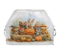 Housse de barbecue imperméable de qualité supérieure - Résistante à la décoloration - Convient aux barbecues d'une largeur allant jusqu'à 63,5 cm - Animaux de la forêt heureux portant des vêtements