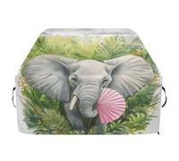 Housse de barbecue imperméable de qualité supérieure - Résistante à la décoloration - Convient aux barbecues d'une largeur allant jusqu'à 63,5 cm - Éléphant en papier rose aquarelle