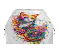 Housse de barbecue imperméable de qualité supérieure - Résistante à la décoloration - Pour barbecue d'une largeur allant jusqu'à 63,5 cm - Chat coloré