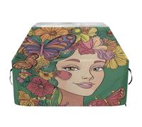 Housse de barbecue imperméable de qualité supérieure - Résistante à la décoloration - Pour barbecue d'une largeur allant jusqu'à 63,5 cm - Motif papillons et fleurs