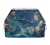 Housse de barbecue imperméable de qualité supérieure - Résistante à la décoloration - Pour barbecue d'une largeur allant jusqu'à 63,5 cm - Photo abstraite d'une baleine volant au-dessus du ciel