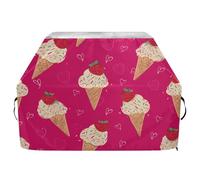 Housse de barbecue imperméable de qualité supérieure - Résistante à la décoloration - Pour barbecue d'une largeur allant jusqu'à 63,5 cm - Motif : crème glacée, fraise, cœur