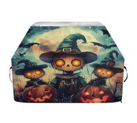 Housse de barbecue imperméable de qualité supérieure - Résistante à la décoloration - Pour barbecue d'une largeur allant jusqu'à 63,5 cm - Épouvantail d'Halloween