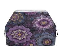 Housse de barbecue imperméable de qualité supérieure - Résistante à la décoloration - Pour barbecue d'une largeur allant jusqu'à 63,5 cm - Motif fleurs mandalas