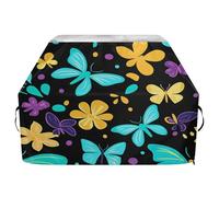Housse de barbecue imperméable de qualité supérieure - Résistante à la décoloration - Pour barbecue d'une largeur allant jusqu'à 63,5 cm - Motif papillons bleus et jaunes