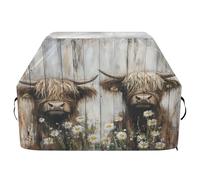 Housse de barbecue imperméable de qualité supérieure - Résistante à la décoloration - Pour barbecue d'une largeur allant jusqu'à 63,5 cm - Deux vaches Highland