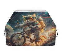 Housse de barbecue imperméable de qualité supérieure - Résistante à la décoloration - Pour barbecue d'une largeur allant jusqu'à 63,5 cm - Motif chat cool astronaute Bike Planet