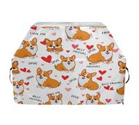 Housse de barbecue imperméable de qualité supérieure - Résistante à la décoloration - Pour barbecue d'une largeur allant jusqu'à 63,5 cm - Motif cœur Corgi