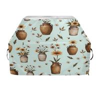 Housse de barbecue imperméable de qualité supérieure - Résistante à la décoloration - Pour barbecue d'une largeur allant jusqu'à 63,5 cm - Motif vase vintage