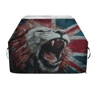 Housse de barbecue imperméable de qualité supérieure - Résistante à la décoloration - Pour barbecue d'une largeur allant jusqu'à 63,5 cm - Drapeau britannique avec lion féroce