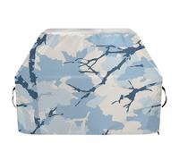 Housse de barbecue Jon Klassen style camouflage bleu ciel 165,1 cm imperméable très résistante à la décoloration et aux UV avec cordon de serrage réglable pour protéger de la poussière et du vent
