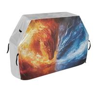 Housse de barbecue pour extérieur Anti-UV Résistant aux intempéries Étanche Pour la plupart des barbecues Bleu Rouge Dragon Fire Water