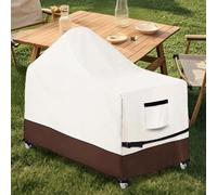 Housse de barbecue robuste pour table de gril à œufs verts XL, housse de chariot de barbecue d'extérieur résistante aux intempéries avec cordons de serrage réglables, poignées et trous respirants pour