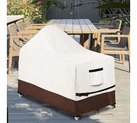 Housse de barbecue robuste pour table de gril à œufs verts XL, tissu de protection résistant aux intempéries avec cordons de serrage réglables et poignées latérales doubles (D)