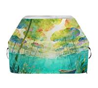 Housse de barbecue The Scenery Under The Water Lily Leaves - 165 cm - Imperméable - Résistante aux déchirures - Résistante à la décoloration - Avec cordon de serrage réglable pour protéger de la