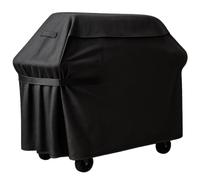 Housse de Barbecue XL, Protection extérieure en Polyester pour Grill, Sangles à Scratch Coupe-Vent, Installation et Nettoyage faciles, Grand modèle pour Barbecue de Patio, Noir