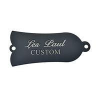 Housse de barre de réglage pour guitare 2 trous en métal noir 1 pli avec lettres blanches imprimées personnalisées pour USA Les Paul LP/SG