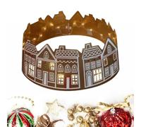 Housse de base pour sapin de Noël - Flocon de neige - Maison en | Collier d'arbre artificiel pour intérieur ou extérieur, cour, terrasse, maison, salon, magasin, entrée, porche - 66 cm