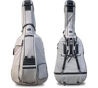 Housse De Basse Double avec roulettes Housse De Transport De Basse Verticale 3/4 Sac De Basse en Tissu Oxford Liner épaissi Plusieurs Poches De Rangement avec Poignées Et Sangles Robu, Grey