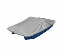 Housse de bateau à pédale imperméable pour bateau de 3 à 5 personnes, tissu Oxford argenté très résistant avec ourlet élastique et pochette de rangement (286 x 122 cm, gris)