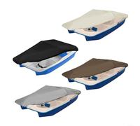 Housse de bateau à pédales imperméable avec barre de support réglable coupe-vent pour 3 et 5 personnes Bateaux 286 x 122 cm et 286 x 200 cm Noir Gris Beige Café (café 286 x 200 cm)