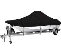 Housse de Bateau en Toile 420D for Coques en V, résistante et imperméable, Protection extérieure Toutes Saisons, Housse de Bateau imperméable en Forme de V (17-19 Pieds)(11-13FT)