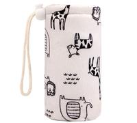 Housse de biberon, doublure épaisse en laine d'agneau, manchon de biberon avec lanière, motif animal mignon, manchon boisson anti-chute pour l'eau des tout-petits