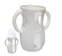 Housse de biberon en verre, en silicone pour biberon en verre, avec poignées, porte-biberon, incassable, résistant aux chutes et aux chocs, passe au lave-vaisselle