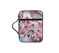 Housse de bible avec imprimé fleurs de cerisier printanières pour femmes et filles, avec poignée pour Bible de taille standard