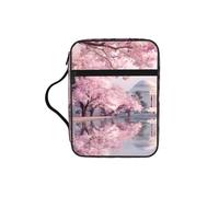 Housse de bible avec imprimé fleurs de cerisier printanières pour femmes et filles, avec poignée pour Bible de taille standard