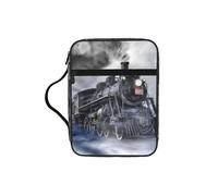 Housse de bible avec motif train à vapeur et nuages pour femmes et filles, avec poignée pour bible de taille standard