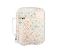 Housse de bible en coton anti-poussière pour femme, multi-compartiments avec fermeture éclair en métal et poignée confortable, polyvalent pour livres, maquillage et voyage, accessoires de