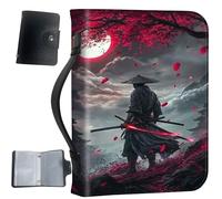 Housse de bible en cuir synthétique avec poignée et poches, sac de rangement de grande capacité, résistant à l'eau avec porte-cartes bonus, cadeau chrétien pour homme et femme, samouraï