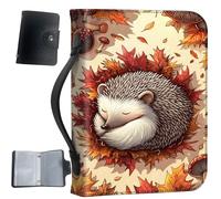 Housse de bible en cuir synthétique avec poignée et poches, sac de rangement de grande capacité, résistant à l'eau avec porte-cartes bonus, cadeau chrétien pour homme et femme, hérisson d'automne