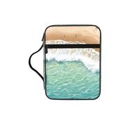 Housse de bible imprimée romantique avec motif plage pour femmes et filles, avec poignée pour bible de taille standard